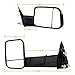 SCITOO Towing Mirrors fit 2009-2016 for Dodge for Ram 1500 2010-2016 for Ram 2500 3500 with Power Heated Temperature Sensor Amber Turn Signal Puddle Manual Folding and Flip up Features