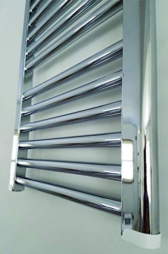 Cordivari Chromed Towel Warmer Hydronic Straight 16x32 in Chrome Europe Design Radiant