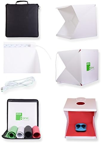 Eco Alpine Portable Table Top Photography Box,Big Size, 4 Coloured Back Drops + Carry Bag Included - Made in USA with high precision.