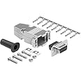 CompuCablePlusUSA.com Best Crimp on Connector DIY Kit Includes D-Sub Connector, Crimp Pins, Metal Hood, Grommet, and Screws. (DB9, Female)