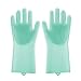 Lorima MG-G Magic Silicone Scrubber, Reusable Brush Heat Resistant Gloves for Cleaning, Dish, Washing The Car, Pet Hair Care, Green …