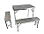 NEW Aluminum Fold Up Desk Table Seat Chair Combo Set Portable Folding Camp Outdoor Indoor Garden Beach Sports Picnic Camping Games Party