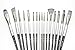 Pro Paint Brushes Set for Acrylic, Oil, Watercolor, Face and Body Painting, Synthetic Nylon Tips, Set of 10, White (15, Black)