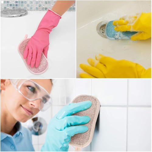 6 Pièces Éponges Lavable,Reutilisable Lavable Vaisselle en Microfibre,Éponges Vaisselle Doubles Durable, 15cm x 9cm,pour Cuisine Plaques Poêles Salle de Bain Lavable en Machine