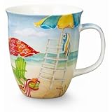 Beach Umbrellas & Adirondack Chairs Coffee Latte Mug