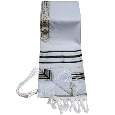 Acrylic Tallit (imitation Wool) Prayer Shawl in Black and Gold Size 24" L X 72" W Acrylic Tallit (imitation Wool) Prayer Shawl in Black and Gold Size 24" L X 72" W