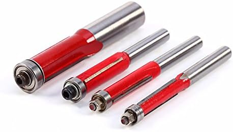 Top Quality 14,516,38,12 4pcsset End Dual Flutes Straight Shank T rim Router Flush Trim Cutter Bit Tool