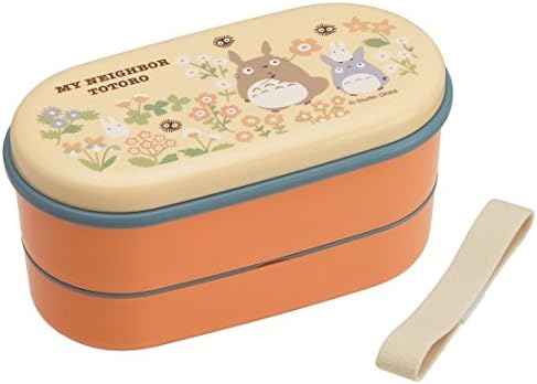 Ghibli Studio My neighbor Totoro Two-stage Bento Lunch Box Chopsticks Belt Totoro Flowers 630ml Skater SX2 from Japan