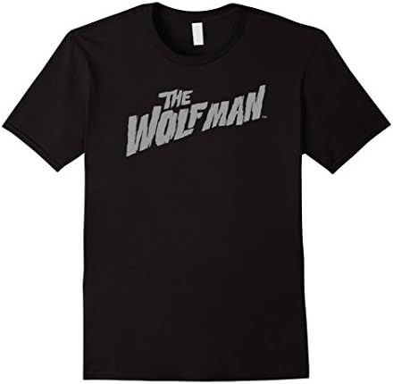 Mens The Wolf Man Original T-shirt with Grey Font Medium Black