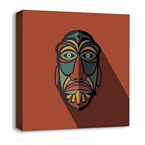 Canvas Wall Art African Culture Pattern Painting Artwork for Home Prints Framed - 12x12 inches