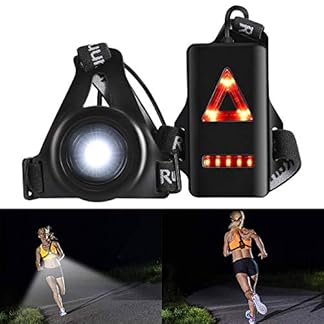 ALOVECO Outdoor Night Running Lights LED Chest Light Back Warning Light with Rechargeable Battery for Camping Hiking Running Jogging Outdoor Adventure (90° Adjustable Beam)