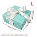 AerWo 10pcs Party Wedding Favors Bag + 10pcs Silk Ribbon, Mini Large Square Turquoise Candy Box with Lids, Jewelry Teal Gift Favors Boxes for Wedding Supply, Birthdays, Bridal and Baby Showers