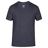 Hurley Men's Short Sleeve Staple Tri-Blend V-Neck Tee Shirt, Black/Wolf Grey, XL