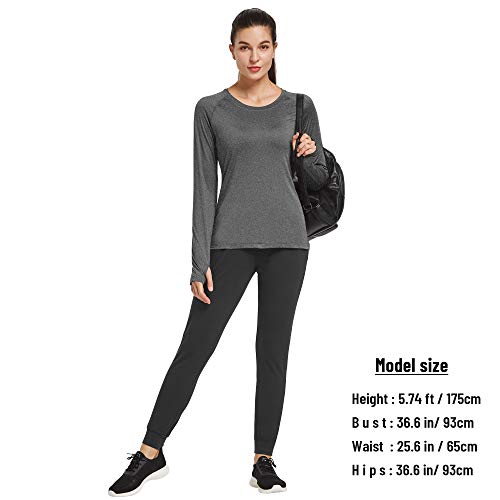 Ogeenier Dames sportshirt met lange mouwen workout running hemd met duimgaten - Image 6