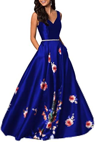 LL Bridal Women's V Neck Floral Prom Dresses 2018 Party Ball Gown LLAP211