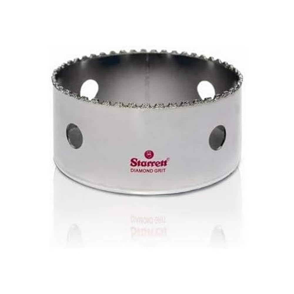 Starrett Diamond Grit Hole Saw - D0418 Ceramic and Tile Drill Cutter - For Brick Glass Marble Slate Stone Porcelain - 105mm (4.1/8 inch)