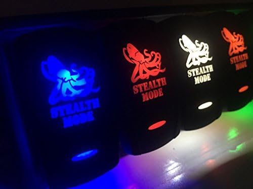 Night Rider USA -- Rocker Switch Toggle ON/Off 5 Pin STEALTH MODE (BLUE)