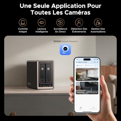 UGREEN NASync DXP2800 GT 2-Bay NAS Storage, 10GbE LAN, AMD Ryzen Embedded R2514 CPU, 8GB RAM, Dual M.2 NVMe, HDMI 4K, Monitoring Center, Docker Support, Home Assistant (No Disks)