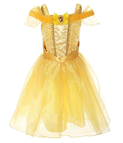 Abroda Little Girl's Princess Belle Costume Knee-length Dress up