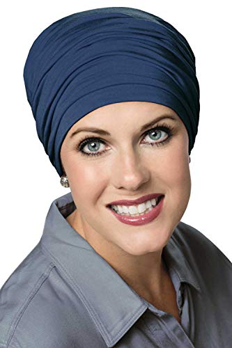 Sophisticate Turban-Caps for Women with Chemo Cancer Hair Loss Luxury Bamboo - Heather Taupe - Thumbnail 4
