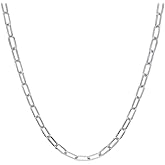 Savlano 925 Sterling Silver 5mm Solid Italian Diamond Cut Paperclip Link Chain Necklace with Gift Box for Women & Men - Made in Italy