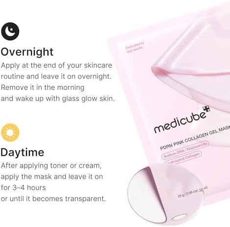 Pdrn Pink Collagen Gel Mask - Maschera Hydrogel per Glass Skin Coreana con Collagene, Pelle Radiosa, Idratata e Tonica, Skincare Coreana, 28g x 4 pezzi