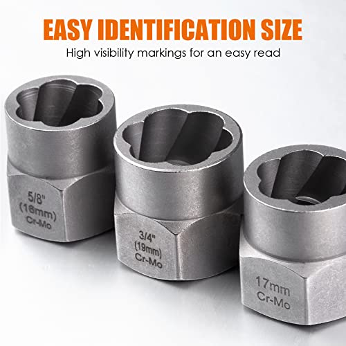 THINKWORK Bolt Extractor Set, 13+1 Pieces Impact Bolt & Nut Remover Set