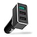 Quick Charge 3.0 Car Charger, UNITEK 42W 3 Port USB Aluminum Car Charger With QC 3.0 ( Quick Charge 2.0 Compatible ) And SmartID Technology
