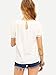 ROMWE Women's Loose Short Sleeve Round Neck Solid Summer T-shirt Tops Blouse White Medium