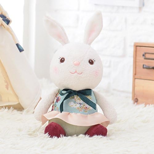 Me Too Tiramitu Stuffed Bunny Dolls Wear Green Floral Dress Plush Rabbit Toys Easter Gifts 10.5''