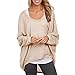 Orangesky New Arrives!!! Women's Oversized Pullover Sweater Tops Small Beige