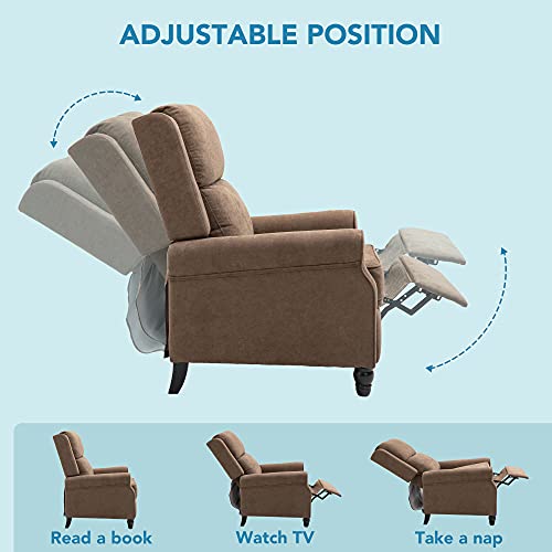 GOOD & GRACIOUS Recliner Chair, Modern Reclining Armchair with Plush