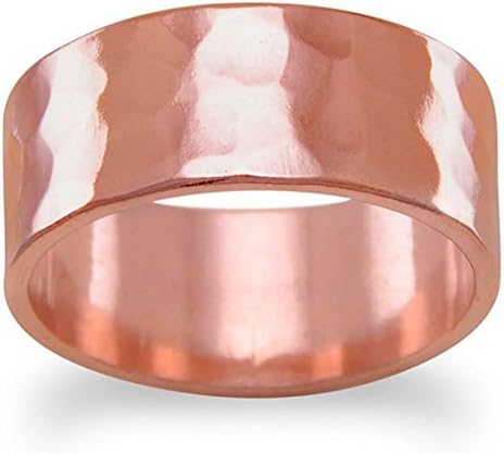 8mm Solid Copper Hammered Ring, Sizes 6-12