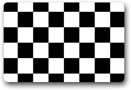 Our Iris ,/;-Home Fashions Chessboard Black White Clean High Quality Doormat 23.6(L) x 15.7(W)