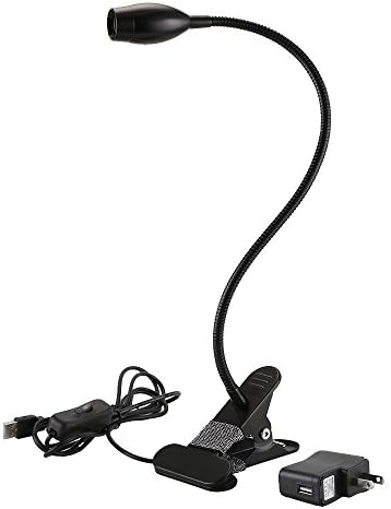 FineWish 3W Large Size USB LED Desk Reading Lamp Clip On Bed Beside Study Table Light Adjustable (Flower Head)