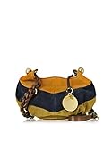 SEE BY CHLOÉ WOMEN'S 9S7868P251BHT BLUE/YELLOW SUEDE SHOULDER BAG