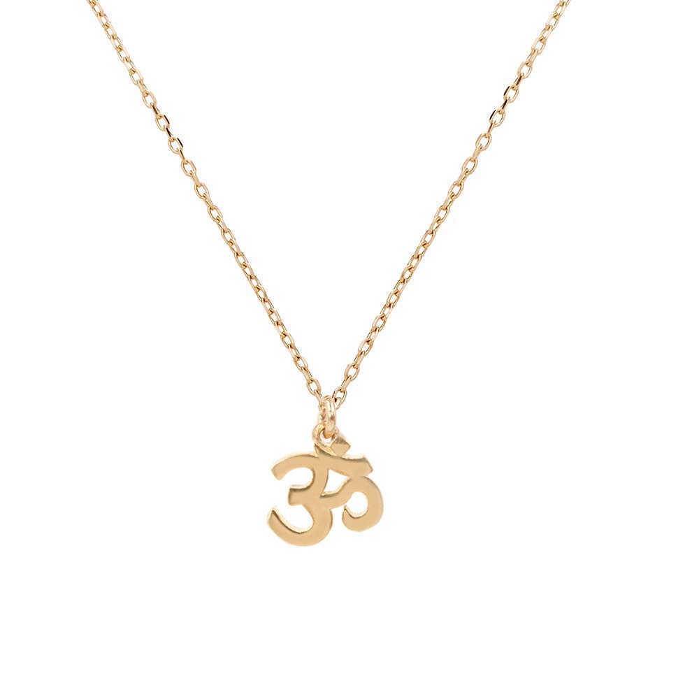 REAL SOLID 14k SOLID GOLD OM NECKLACE Handmade