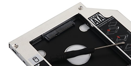 DY-tech 2nd HDD SSD Hard Drive Enclosure Caddy for HP EliteBook 2530p 2540p with Faceplate bezel and Mounting Bracket