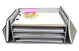 EasyPAG 4 Tier Letter Tray Desk Organizer with 2 Upright Sorter,Silver