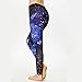 Idingding Womens Galaxy Star Printed High Waist Leggings Pants, Blue, M