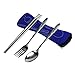 AMA(TM) 3 in1 Stainless Steel Pocket Spoon Fork Chopsticks Diner Set Outdoor Travel Camping Tableware Eating Utensil Spork Tool Kit with Casethumb 1