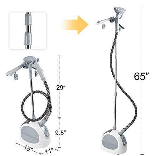 PowCube Garment Steamer,with Standing Hanger 1L Water Tank 2 Level Steam Adjustment,Color Random