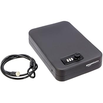 AmazonBasics Portable Security Case Lock Box Safe, Combination Lock, Large