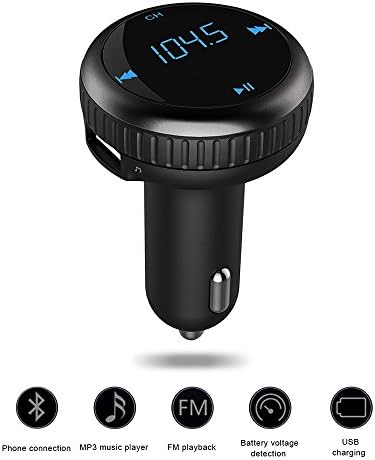 ELECCTV Wireless Bluetooth FM Transmitter Car Charger, Car Radio Adapter MP3 Player Music Hands-free Car Kit with LED Display for iPhone Samsung Smartphone,Support TF Card and USB Flash Disk Play