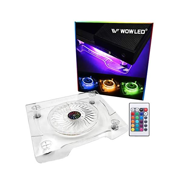 WOWLED-Upgrade-USB-RGB-LED-Cooler-Cooling-Fan-Stand-Wireless-Remote-Controller-IR-Multi-color-LED-Light-Accessories-for-PS4-Playstation-4-Pro-PS4-Slim-XBOX-One-X-Notebook-Laptop-Gaming-Consoles WOWLED Upgrade USB RGB LED Cooler Cooling Fan Stand, Wireless Remote Controller IR, Multi-color LED Light Accessories…