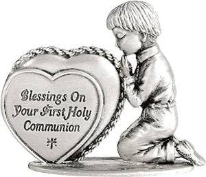 Blessings on Your FIRST HOLY COMMUNION Statue - Kneeling Figurine - 3" Keepsake GIFT Boxed BOY or GIRL Catholic RELIGIOUS (BOY)