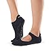 toesox Women's Bellarina Full Toe Grip Non-Slip for Ballet, Yoga, Pilates, Barre Toe Socks, Medium, Black
