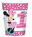 Minnie Mouse 1st Birthday Party Supplies - Deluxe Tableware Set for 16 Guests - Plates, Napkins, Cups, Cutlery