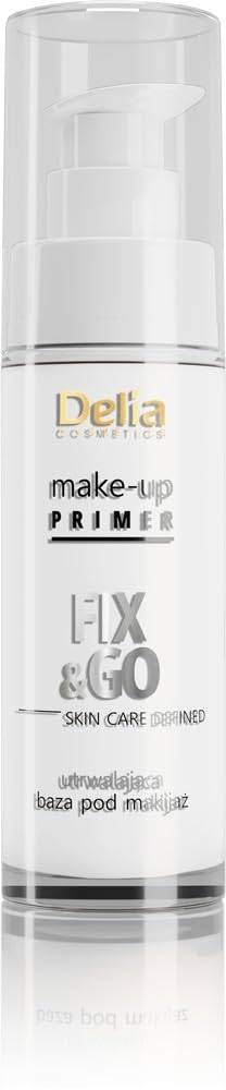 Delia Cosmetics - Matt & Fixing Effect Make Up Primer - Skin Care - Defined White Fix and Go Base - with Hyaluronic Acid - Minimizes Pores, Moisturizes - 30ml