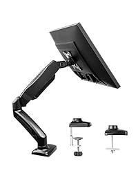Soporte para monitores individuales   Brazo articulado para monitor de muelles de gas, soporte de escritorio VESA ajustable con abrazadera y base de ojal   Se adapta a monitores de ordenador LCD de 13 a 27 pulgadas de hasta 14.3lbs, VESA 75x75, 100x100